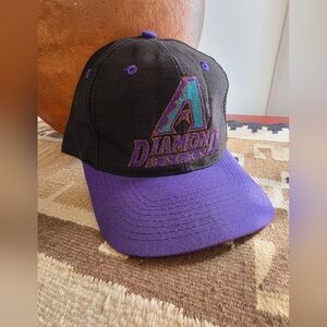 Arizona Diamondbacks Vintage Logo 7 Black & Purple 'A' Logo Adjustable Hat Cap